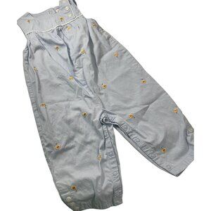 Vintage Gymboree Sunflower Field Overalls 12-18 Mo Embroidered Romper 2003 Y2K